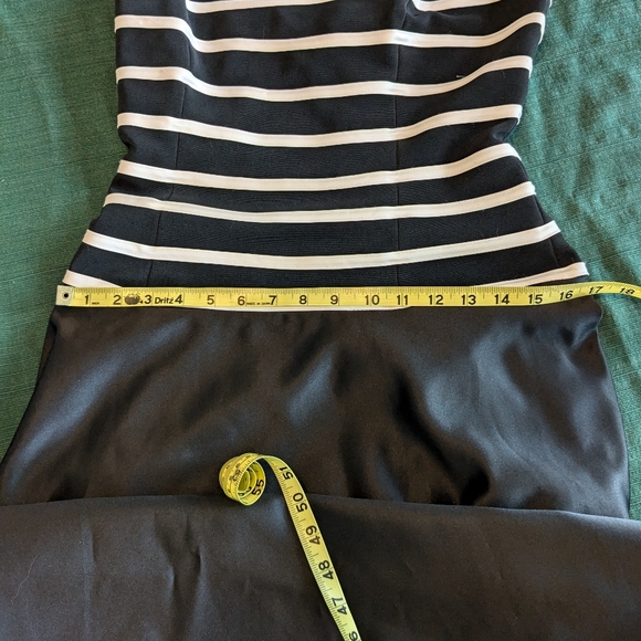 JS Collections Black and White striped dress gown sz. 12 - Picture 9 of 10